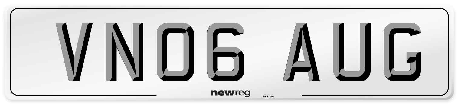 VN06 AUG Number Plate from New Reg
